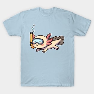 Cute Axolotl Snorkeling T-Shirt